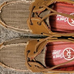 Tony Lama slip ons, youth size 8 1/2, Brown in color